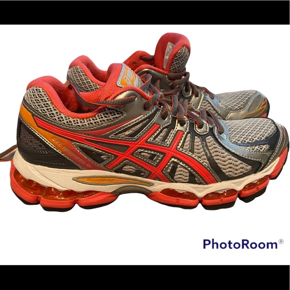 ASICS Gel Nimbus 15 Women’s Size 6 T3B5N Gray/Pink/Orange Sneakers/tennis shoes - Picture 2 of 6